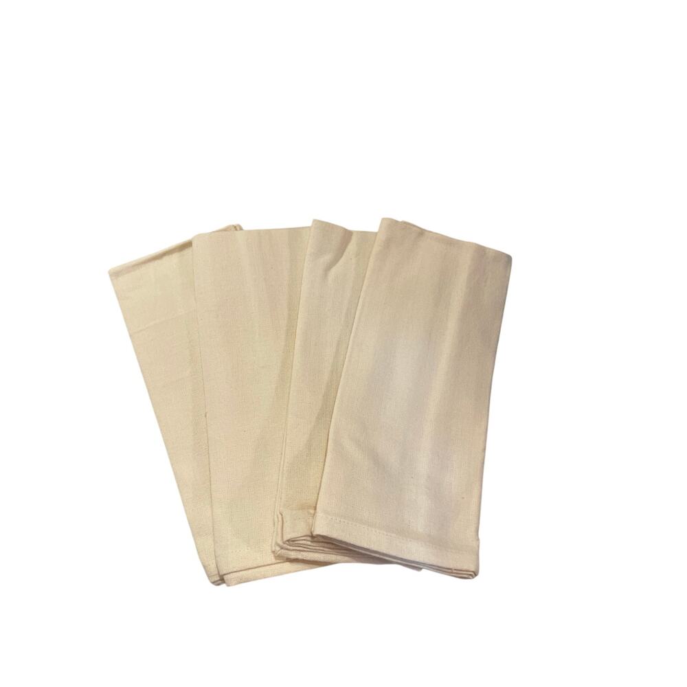 Cream 4 New Cloth Napkins 100%Cotton 20x20